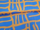 Satingewebte Strech-Baumwolle- italienische Qualität Striche orange/blau